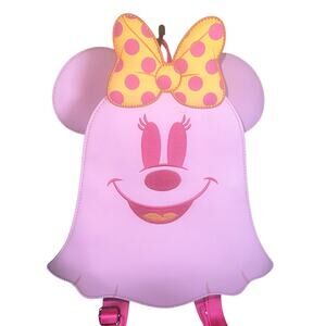 Loungefly Disney Ghost Minnie Mouse Pastel Glow Mini Backpack pink